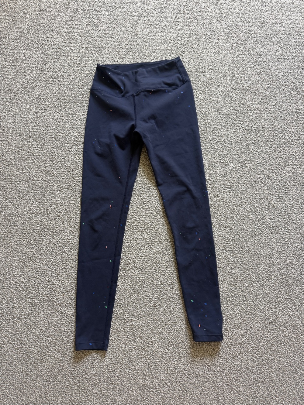 Bandier x Splits59 Navy High-Waist Leggings with Subtle Paint Speckles Size S